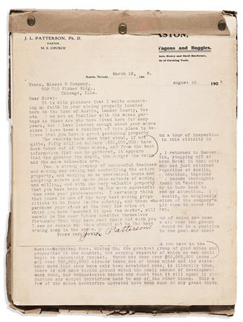 (WEST--NEVADA.) Group of Nevada mining town ephemera, including broadsides, prospectuses, and a photograph.